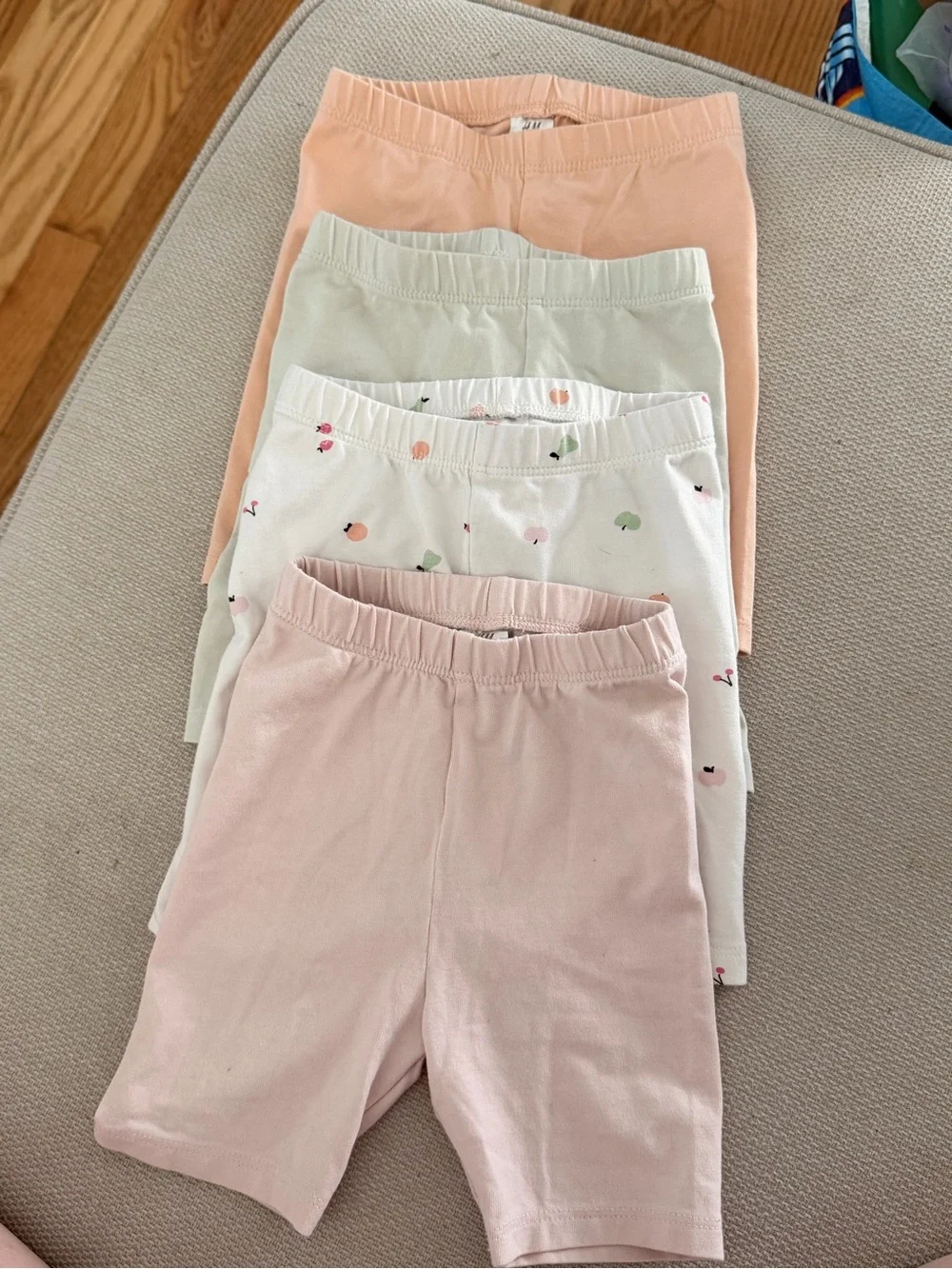 H&M Pastel Girls Shorts Set - Blush Pink, White, Mint, Peach
